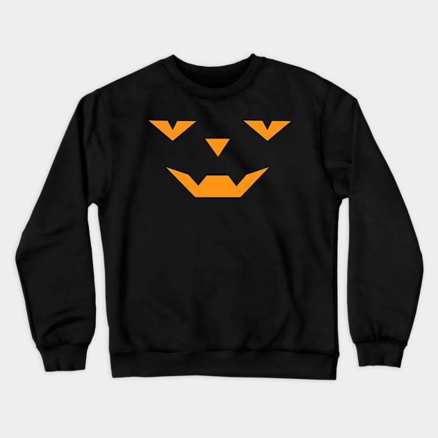 Vampire Halloween Pumpkin Face on Black Background Crewneck Sweatshirt by DesignWood Atelier